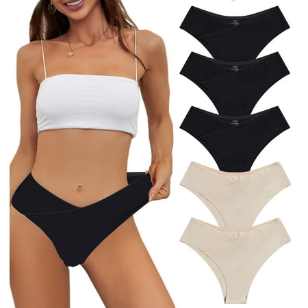 Jaywan Women Bikini Underwear Seamless Stretch Hipster Black Panties 5 Pack Invisible Briefs
Jaywan Women Bikini Underwear Seamless Stretch Hipster Black Panties 5 Pack Invisible Briefs