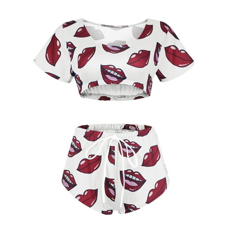 Qcmgmg Women s Paw Print Pajama Sets Crop Top Shorts Pj Set Loungewear Sleepwear Pjs
Qcmgmg Women s Paw Print Pajama Sets Crop Top Shorts Pj Set Loungewear Sleepwear Pjs