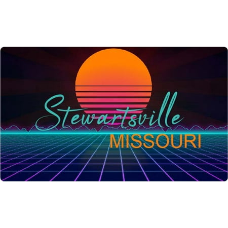 Stewartsville Missouri 4 X 2.25-Inch Fridge Magnet Retro Neon Design