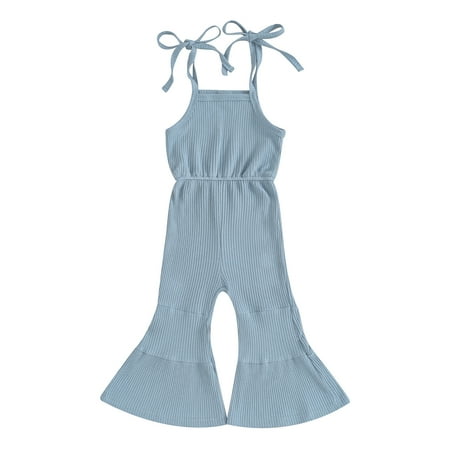 Musuos Little Girl Cami Romper 18 24M 3 4 5T Casual Sleeveless Tie Up Ribbed Flare Leg Solid Color Long Toddler Jumpsuit
Musuos Little Girl Cami Romper 18 24M 3 4 5T Casual Sleeveless Tie Up Ribbed Flare Leg Solid Color Long Toddler Jumpsuit