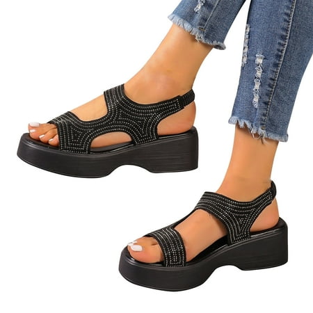 BONIXOOM Black Sandals Women Clearance Fall Slip-On Platform Casual Fashion Shoes for Women Black Size 7
BONIXOOM Black Sandals Women Clearance Fall Slip-On Platform Casual Fashion Shoes for Women Black Size 7