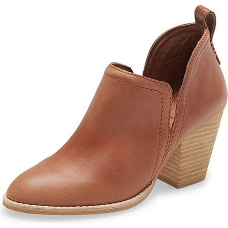 

Jeffrey Campbell Rosalee Tan Rounded Toe Stacked Block Heel Pull On Booties (Tan 9)