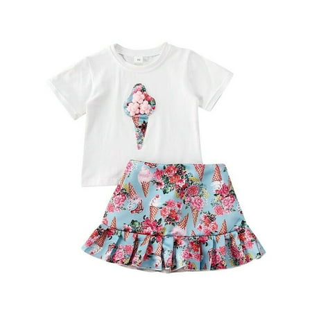 IZhansean 2PCs Todder Baby Girls Summer Outfits Short Sleeve Ice Cream Pompom Tops + Ruffle Floral Skirt Set White 4-5 Years
IZhansean 2PCs Todder Baby Girls Summer Outfits Short Sleeve Ice Cream Pompom Tops + Ruffle Floral Skirt Set White 4-5 Years