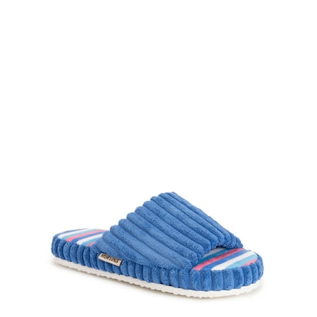 MUK LUKS Women s Ribbed Terry Pool Slide Scuff Slipper
