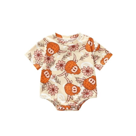 Qtinghua Western Baby Girl Clothes Cow Floral Print Short Sleeve Romper Jumpsuit One Piece Bodysuit Summer Outfits
Qtinghua Western Baby Girl Clothes Cow Floral Print Short Sleeve Romper Jumpsuit One Piece Bodysuit Summer Outfits