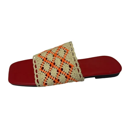 Ladies Fashion Summer Bohemian Style Colored Hook Flower Fabric Square Head Flat Bottom Slippers Ballet Slippers Women Womens Slippers 11wide Slingback Slippers for Women Knitted Slippers for Women
Ladies Fashion Summer Bohemian Style Colored Hook Flower Fabric Square Head Flat Bottom Slippers Ballet Slippers Women Womens Slippers 11wide Slingback Slippers for Women Knitted Slippers for Women