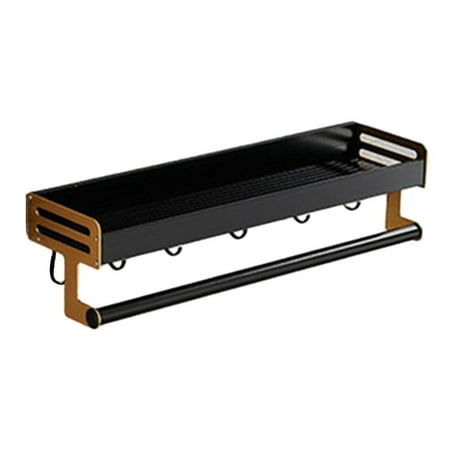 Kitchen rack wall-mounted black seasoning multi-functional wall storage rack