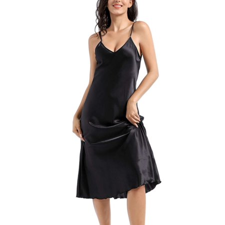 LAVA Womens Long Slip Dress Sexy V Neck Stain Long Nightgowns Plus Size Silk Sleep Dresses (Black S)
LAVA Womens Long Slip Dress Sexy V Neck Stain Long Nightgowns Plus Size Silk Sleep Dresses (Black S)