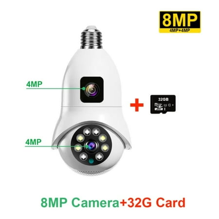 ZHNYGE 8MP Dual Lens E27 Bulb Camera WiFi Night Vision PTZ Indoor IP Camera CCTV Smart Security Wireless Cameras Baby Monitor
ZHNYGE 8MP Dual Lens E27 Bulb Camera WiFi Night Vision PTZ Indoor IP Camera CCTV Smart Security Wireless Cameras Baby Monitor