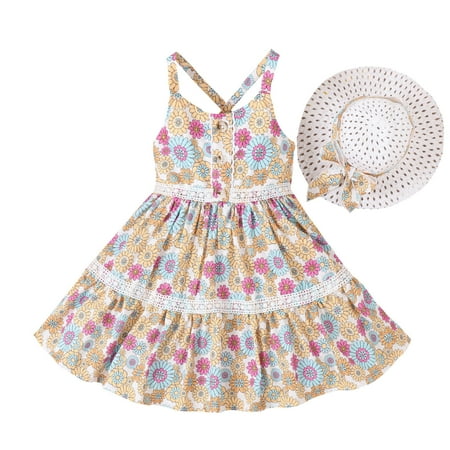 Toddler Girls Summer Dress Child Sleeveless Floral Print Summer Beach Sundress Party Dresses Princess Dress Hat Baby Girl Clothes
Toddler Girls Summer Dress Child Sleeveless Floral Print Summer Beach Sundress Party Dresses Princess Dress Hat Baby Girl Clothes