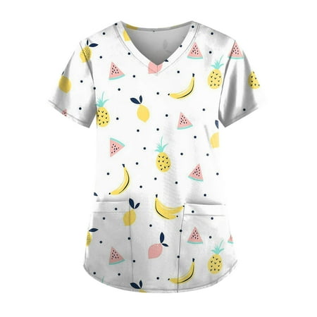 TKing Fashion Women Plus Size Scrubs Top V-Neck Short Sleeve Animal Print Pockets Work Blouse for Women White XL
TKing Fashion Women Plus Size Scrubs Top V-Neck Short Sleeve Animal Print Pockets Work Blouse for Women White XL