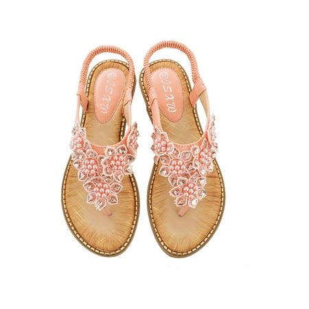 SIMANLAN Womens Thong Sandals Bohemian Flat Sandal Slip On Beach Shoes Ladies Elastic Band Women Summer Pink 8.5
SIMANLAN Womens Thong Sandals Bohemian Flat Sandal Slip On Beach Shoes Ladies Elastic Band Women Summer Pink 8.5