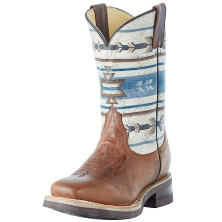 Roper Boys 09-119-7019-8424 Cowboy Aztek Square Toe Boot 5 Tan