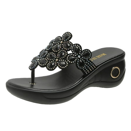 Women s Sandals Rhinestone Round Toe Wedge Thick Sole Versatile Slippers Shoes
Women s Sandals Rhinestone Round Toe Wedge Thick Sole Versatile Slippers Shoes