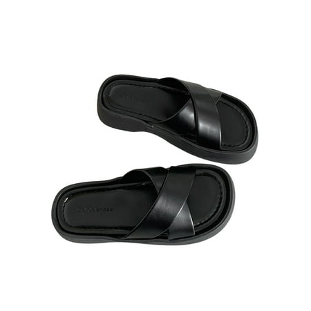 SIMANLAN Ladies Platform Sandals Non-slip Slides Cross Strap Slide Sandal Womens Comfortable Shoes Women s Slip On Summer Slippers Black 5.5
SIMANLAN Ladies Platform Sandals Non-slip Slides Cross Strap Slide Sandal Womens Comfortable Shoes Women s Slip On Summer Slippers Black 5.5