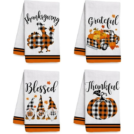 Thanksgiving Kitchen Towels Sets of 4 - Thanksgiving Hand Towels Bathroom - Thanksgiving Dish Towels Microfiber Tea Dishcloths - Buffalo Plaid Check Pumpkin Decor New Home Housewarming Ho
Thanksgiving Kitchen Towels Sets of 4 - Thanksgiving Hand Towels Bathroom - Thanksgiving Dish Towels Microfiber Tea Dishcloths - Buffalo Plaid Check Pumpkin Decor New Home Housewarming Ho