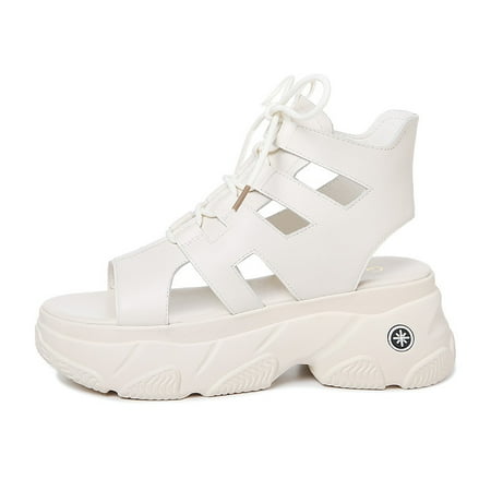 Women‘s Platform Lace Up Sandals Open Toe Cut Out Round Toe Solid Color Sandals Women‘s Comfy Footwear
Women‘s Platform Lace Up Sandals Open Toe Cut Out Round Toe Solid Color Sandals Women‘s Comfy Footwear