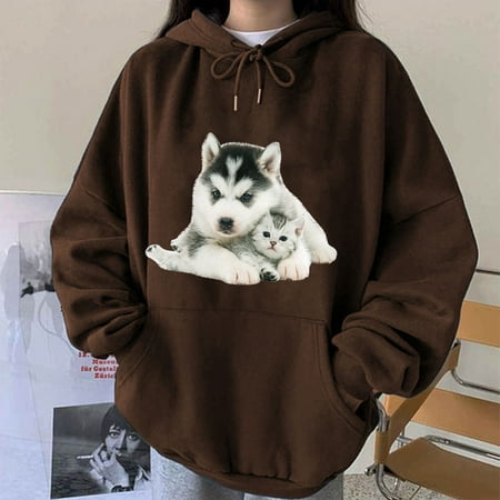 TIANEK Dog Print Cute Relaxed Long Sleeve Round Neck Hoodie Bustier Tops for Women Clearance
TIANEK Dog Print Cute Relaxed Long Sleeve Round Neck Hoodie Bustier Tops for Women Clearance