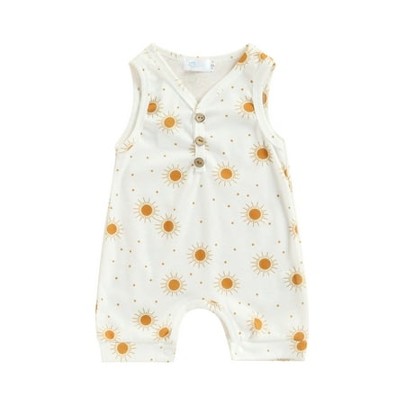 Eyicmarn Toddler Girls Boys Summer Jumpsuit Sleeveless V Neck Sun/Floral Print Button Romper
Eyicmarn Toddler Girls Boys Summer Jumpsuit Sleeveless V Neck Sun/Floral Print Button Romper