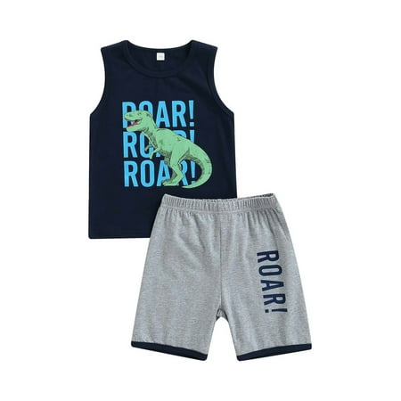 IZhansean Newborn Baby Boys Clothes Sets Dinosaur Letter Print Round Neck Tank Tops + Shorts Outfits Black 12-18 Months
IZhansean Newborn Baby Boys Clothes Sets Dinosaur Letter Print Round Neck Tank Tops + Shorts Outfits Black 12-18 Months