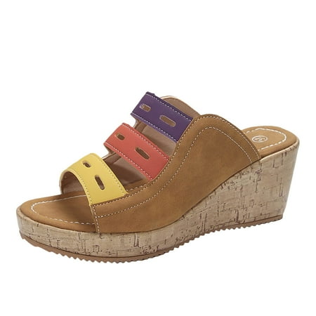 Savings Clearance 2023! Women s Slope High Heel Sandals Color Block Slip On Casual Sandals
Savings Clearance 2023! Women s Slope High Heel Sandals Color Block Slip On Casual Sandals