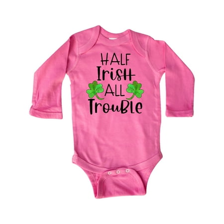 Inktastic Half Irish All Trouble with Green Clovers Gift Baby Boy or Baby Girl Long Sleeve Bodysuit
Inktastic Half Irish All Trouble with Green Clovers Gift Baby Boy or Baby Girl Long Sleeve Bodysuit