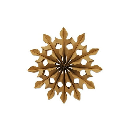 Party Central Club Pack of 24 Brown Kraft Geometric-Cut Fans 12