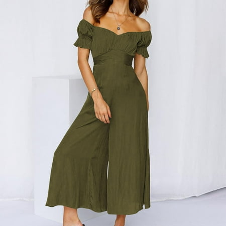 Rompers for women Women s Summer One-Piece Collar Sexy Short-Sleeved Street Fashion Wide Leg Jumpsuit CHMORA
Rompers for women Women s Summer One-Piece Collar Sexy Short-Sleeved Street Fashion Wide Leg Jumpsuit CHMORA