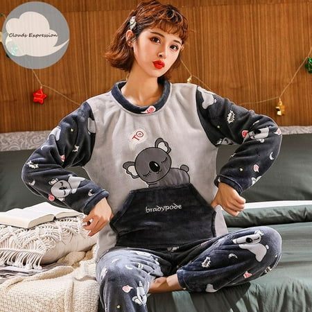 QWZNDZGR Winter Flannel Women Sleepwear Pajamas Girls Cartoon Print Pajama Set Pullover Coral Fleece Pijamas Mujer Home Suits 3XL
QWZNDZGR Winter Flannel Women Sleepwear Pajamas Girls Cartoon Print Pajama Set Pullover Coral Fleece Pijamas Mujer Home Suits 3XL