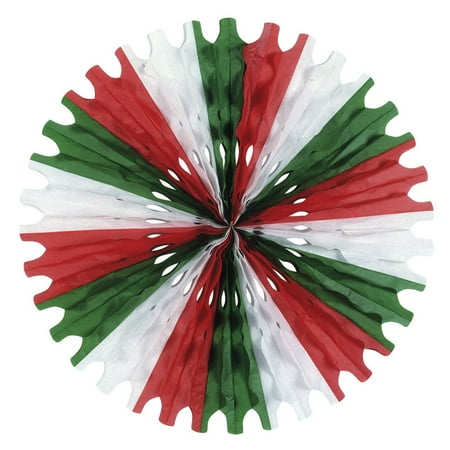 Pack of 6 - Tissue Fan red white green by Beistle Party Supplies