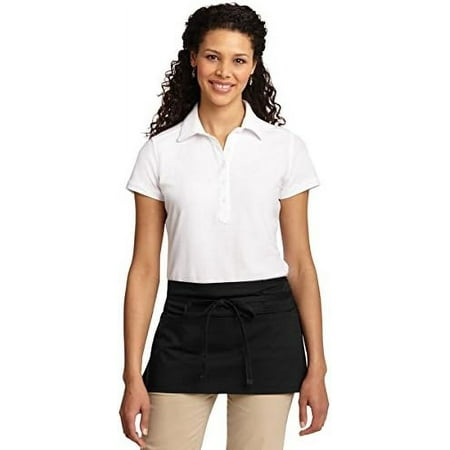 Easy Care Reversible Waist Apron With Stain Release Black OSFA
