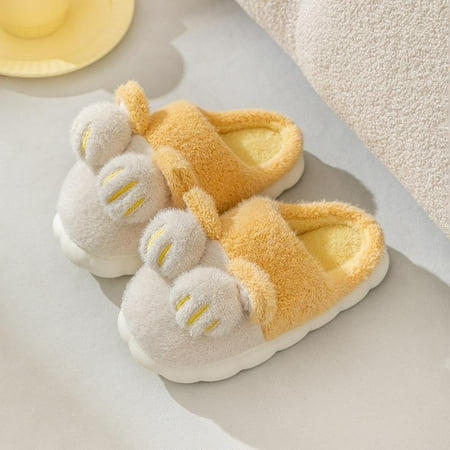 Gespout Cotton slippers indoor comfortable cartoon plush cat claw slippers for home use in autumn and winter thickened warm cotton slippers with feces yellow 36-37 Yellow 3637
Gespout Cotton slippers indoor comfortable cartoon plush cat claw slippers for home use in autumn and winter thickened warm cotton slippers with feces yellow 36-37 Yellow 3637