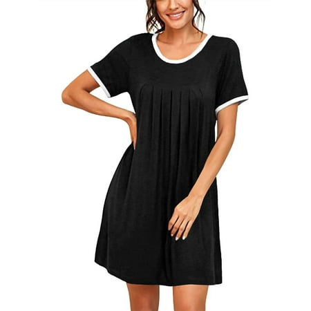 Delou Women s Nightgown Short Sleeve Pleated Cotton Sleepshirt Sleepwear Crewneck Soft Nightshirt Casual Loungewear
Delou Women s Nightgown Short Sleeve Pleated Cotton Sleepshirt Sleepwear Crewneck Soft Nightshirt Casual Loungewear