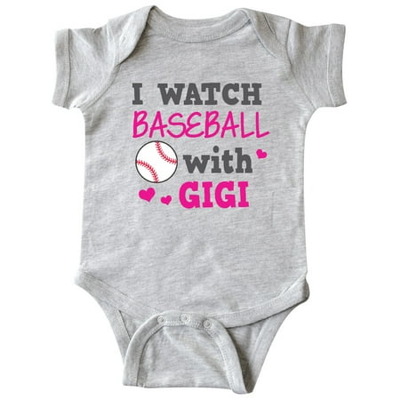 Inktastic I Watch Baseball with My Gigi Gift Baby Boy or Baby Girl Bodysuit
