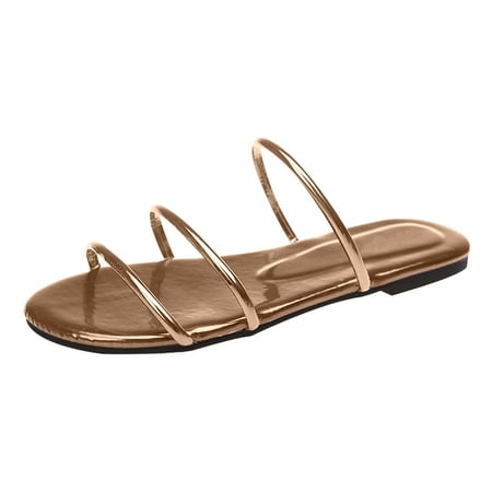 House Slippers Womens House Slippers New Fashion Bright Color Strap Flat Sandals Gold
House Slippers Womens House Slippers New Fashion Bright Color Strap Flat Sandals Gold