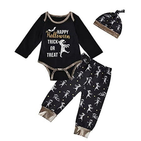 StylesILove Baby Boys Happy Halloween Mummy Print Black Long Sleeve Bodysuit Pants and Hat 3pcs Autumn Outfit (3 Months)
StylesILove Baby Boys Happy Halloween Mummy Print Black Long Sleeve Bodysuit Pants and Hat 3pcs Autumn Outfit (3 Months)