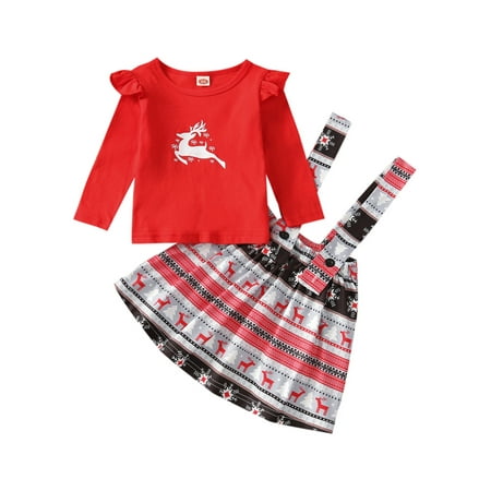 Christmas 18M-6Y Kids Toddler Girl Skirts Suit 2pcs Long Sleeve Tops Suspender Skirt Clothes Set
Christmas 18M-6Y Kids Toddler Girl Skirts Suit 2pcs Long Sleeve Tops Suspender Skirt Clothes Set