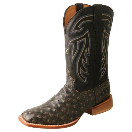 Men s Twisted X 11 Ruff Stock Black Ostrich Boot MRSL045
