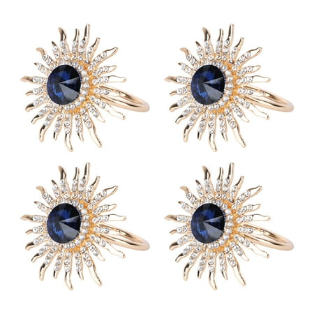 4pcs Sunflower Napkin Rings Sparkling Artificial Diamond Napkin Buckles Flower Shape Napkin Holders Dinning Table Setting Decoration for Wedding Party Table
4pcs Sunflower Napkin Rings Sparkling Artificial Diamond Napkin Buckles Flower Shape Napkin Holders Dinning Table Setting Decoration for Wedding Party Table