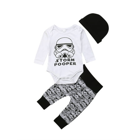 IZhansean 3pcs Newborn Infant Baby Boys Star Wars Clothes Romper Tops+Pants Hat Outfits White 0-6 Months
IZhansean 3pcs Newborn Infant Baby Boys Star Wars Clothes Romper Tops+Pants Hat Outfits White 0-6 Months