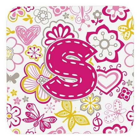 Carolines Treasures CJ2005-SFC Letter S Flowers And Butterflies Pink Foam Coasters- Set Of 4 
Carolines Treasures CJ2005-SFC Letter S Flowers And Butterflies Pink Foam Coasters- Set Of 4