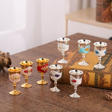 Shangqer Drinking Glass Stylish Fine Workmanship Zinc Alloy Creative Retro Colourful Goblet Wine Cup for Bar
Shangqer Drinking Glass Stylish Fine Workmanship Zinc Alloy Creative Retro Colourful Goblet Wine Cup for Bar