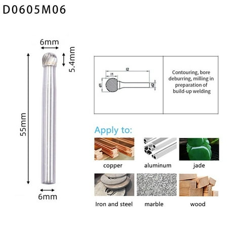 1 Pcs Burring Ball Head Die Grinder Bit Milling Carving Tool Tungsten Rotary File Carbide Burr Polishing Head Bit Grinder Parts
1 Pcs Burring Ball Head Die Grinder Bit Milling Carving Tool Tungsten Rotary File Carbide Burr Polishing Head Bit Grinder Parts