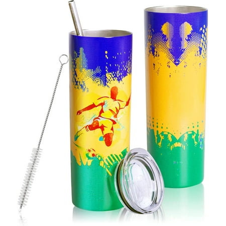 20 Oz Soccer Print Skinny Insulated Stainless Steel Tumblers With Straw & Lid Metal Double Wall Vacuum Travel Coffee Mug Gift For Soccer Fans
20 Oz Soccer Print Skinny Insulated Stainless Steel Tumblers With Straw & Lid Metal Double Wall Vacuum Travel Coffee Mug Gift For Soccer Fans