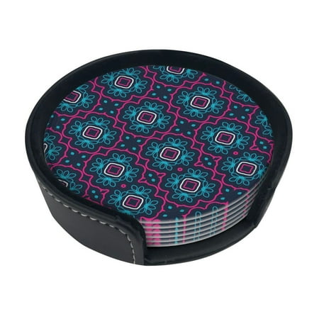 Round Pu Leather Coaster Seamless Floral Ethnic Pattern Heat - Resistant Beverage Cup Mat-Fancy Decor For Kitchen Office Dining Room Table - Drink Protector 6-Slice
Round Pu Leather Coaster Seamless Floral Ethnic Pattern Heat - Resistant Beverage Cup Mat-Fancy Decor For Kitchen Office Dining Room Table - Drink Protector 6-Slice