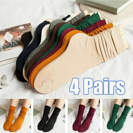 Cheers.US 4 Pairs Women Cotton Dress Socks Solid Assorted Crew Fashion Girl Women Soft Knitting Socks Casual Cotton Blend Middle Tube Stockings
Cheers.US 4 Pairs Women Cotton Dress Socks Solid Assorted Crew Fashion Girl Women Soft Knitting Socks Casual Cotton Blend Middle Tube Stockings
