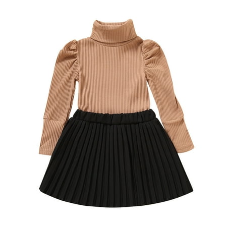 ZHUASHUM Toddler Kids Baby Girls Clothes Turtleneck Knitwear Sweater Ribbed Tops + Plaid Pleated Mini Skirt 2Pcs Outfits Set
ZHUASHUM Toddler Kids Baby Girls Clothes Turtleneck Knitwear Sweater Ribbed Tops + Plaid Pleated Mini Skirt 2Pcs Outfits Set