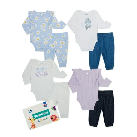 Garanimals Baby Girls Mix and Match Long Sleeve Bodysuit and Joggers Kid Pack 8-Piece Sizes 0/3M- 24M
Garanimals Baby Girls Mix and Match Long Sleeve Bodysuit and Joggers Kid Pack 8-Piece Sizes 0/3M- 24M