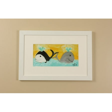 Judith Raye Paintings LLC Beach Two Whales by Judith Raye Framed Painting Print