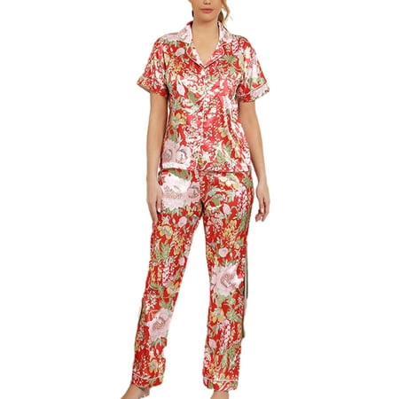 Lumento Ladies Pajamas Sets 2 Pieces Outfits Nightgown Silk Sleepwear Women Heart Print Nightwear Baggy Satin Lounge Set Red S
Lumento Ladies Pajamas Sets 2 Pieces Outfits Nightgown Silk Sleepwear Women Heart Print Nightwear Baggy Satin Lounge Set Red S